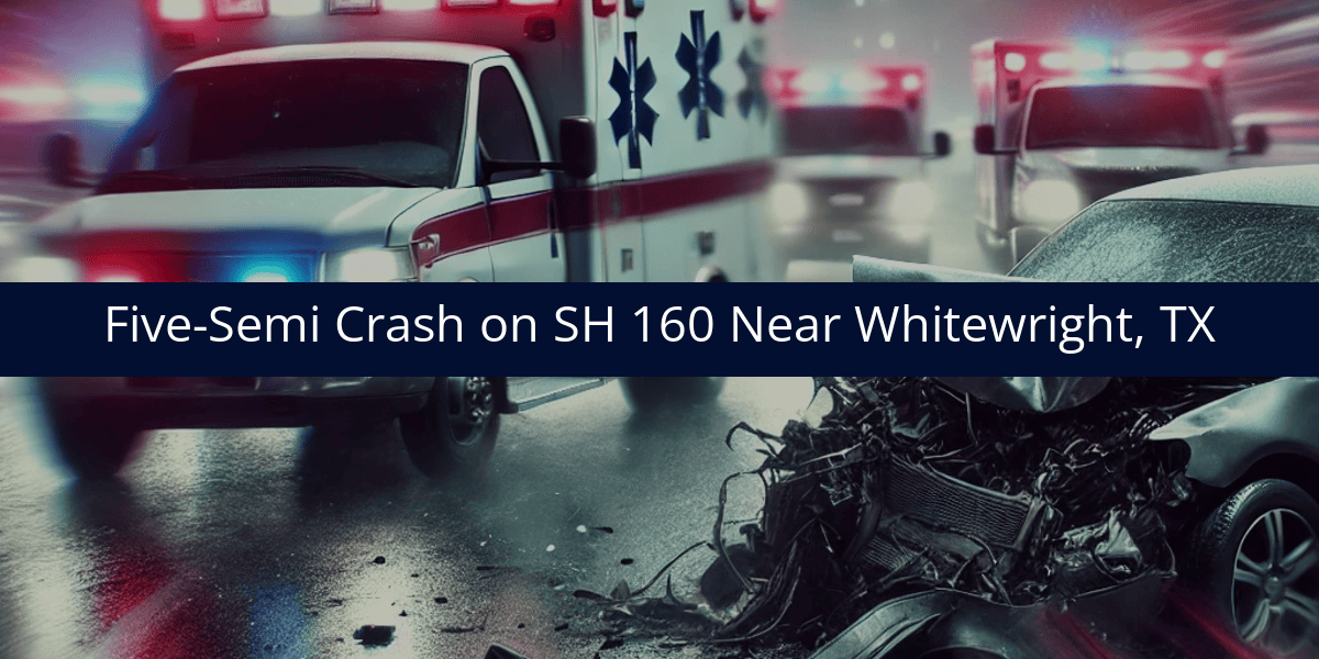 One Injured in Five-Semi Crash on SH 160 Near Whitewright, TX