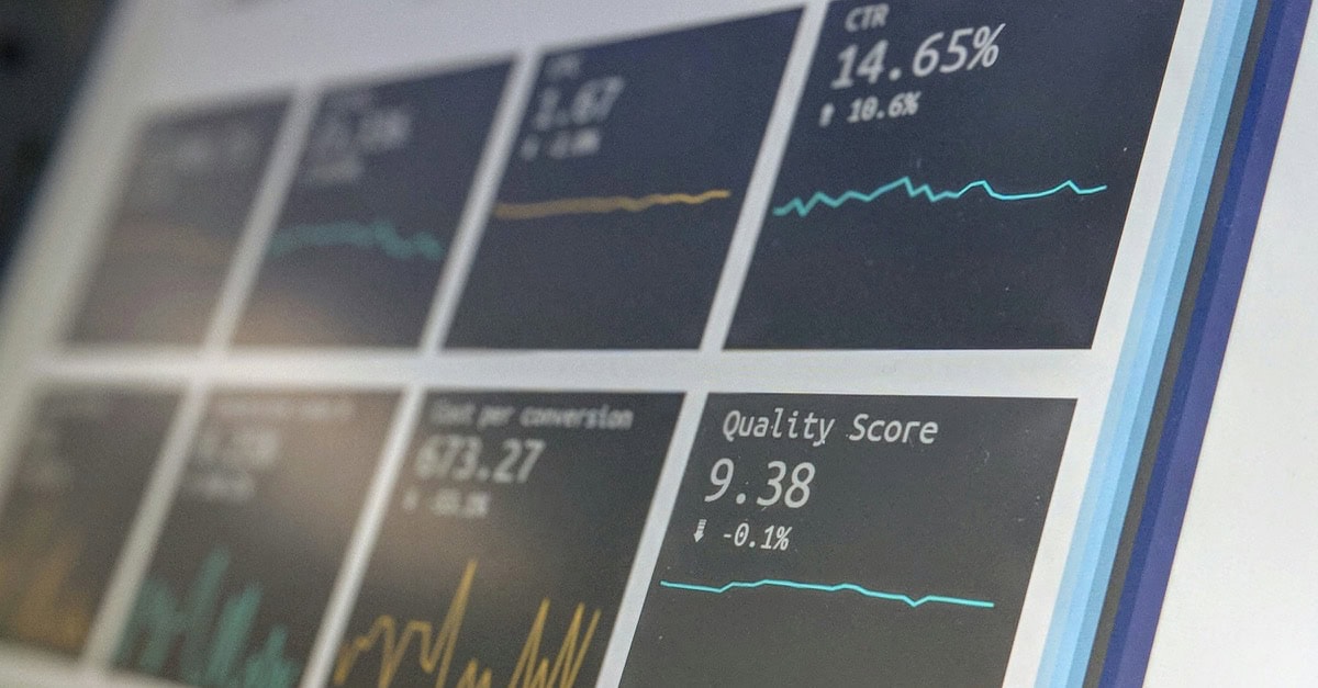 Analytics dashboard showing click-through rate and quality score metrics, the kind of performance data a good WordPress SEO plugin should help you track