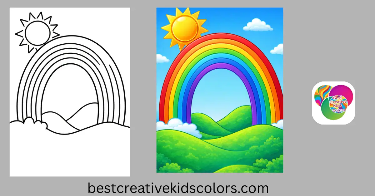 Printable Rainbow Coloring Pages PDF Free 