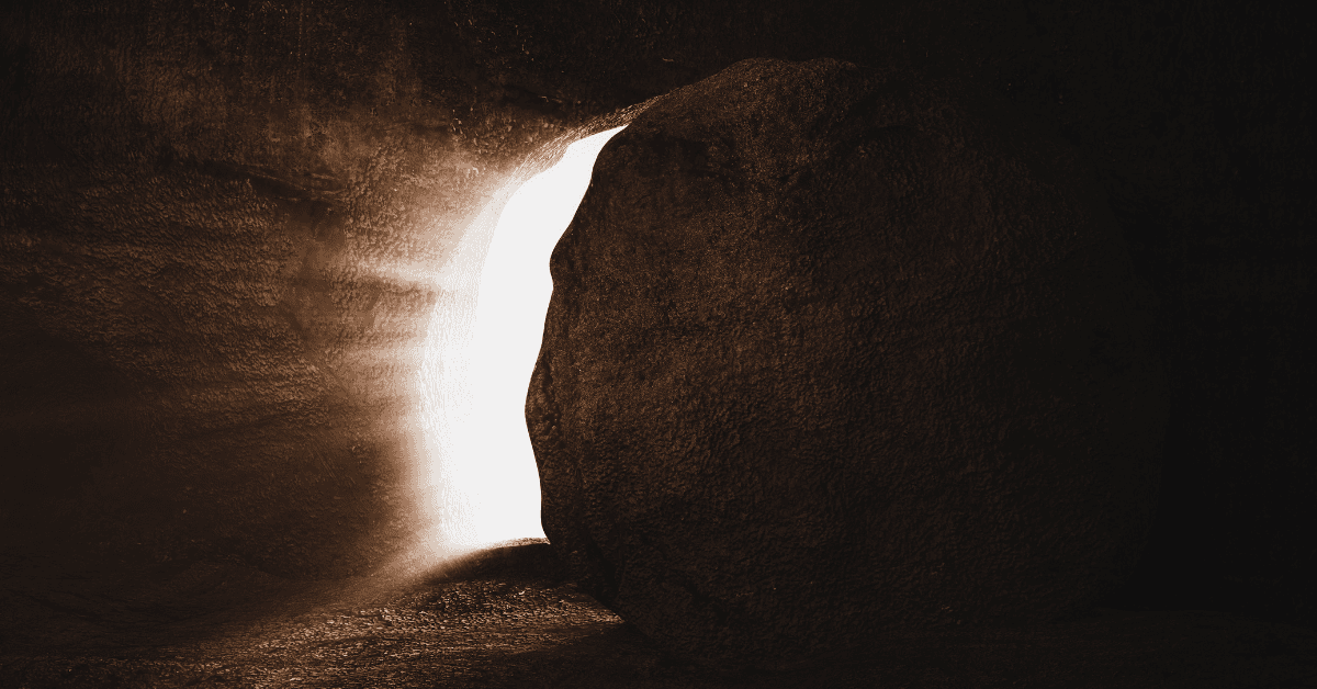 Light coming out of tomb.