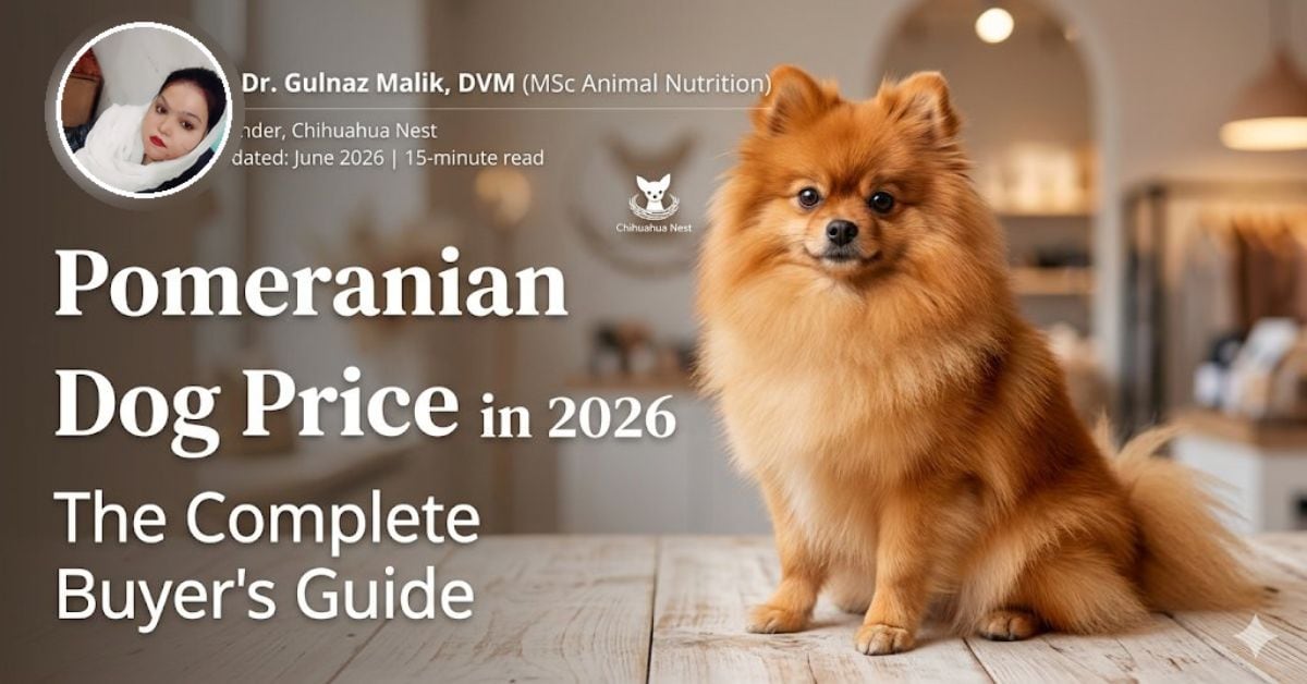 pomeranian dog price in 2026 the complete buyer's guide by dr. gulnaz malik, dvm (msc animal nutrition) founder, chihuahua nest updated june 2026 15 minute read