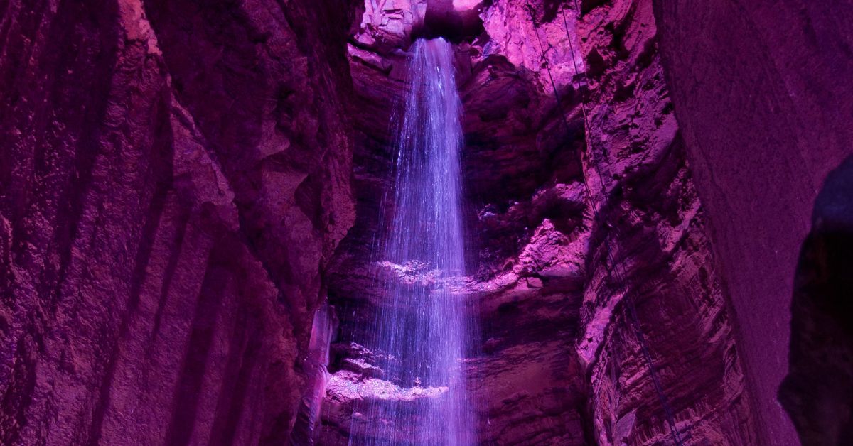 waterfall inside cave