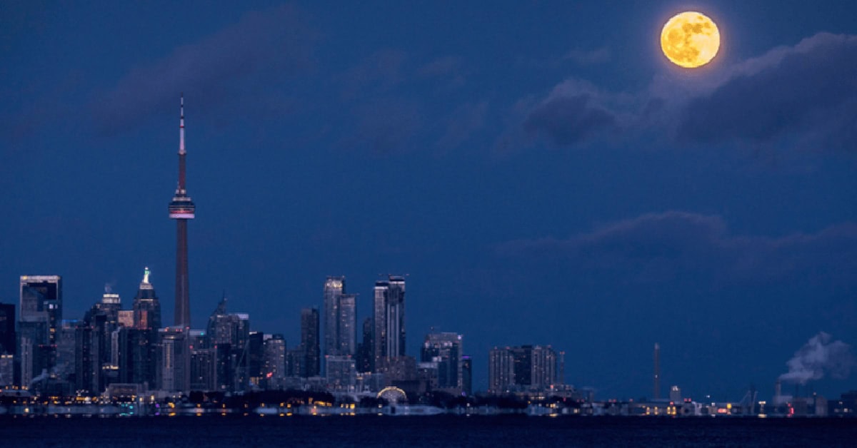 Full Snow Moon above Toronto tonight