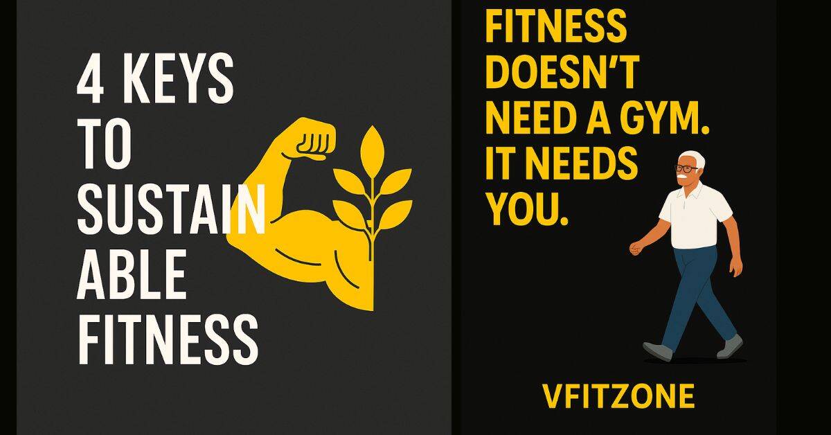 Motivational quote graphic for home fitness and walking-based weight loss in older adults – VfitZone Blog