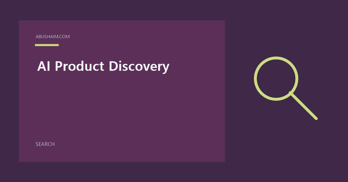 AI Product Discovery featured image with a simple search design