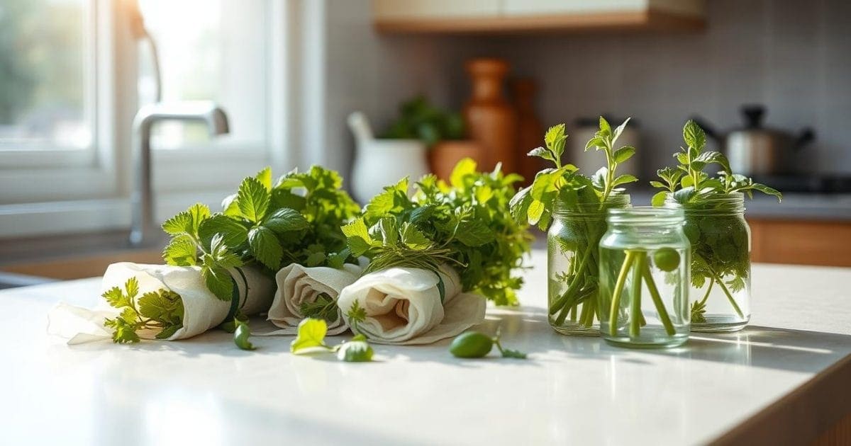 Cách bảo quản rau thơm tươi ngon trong tủ lạnh