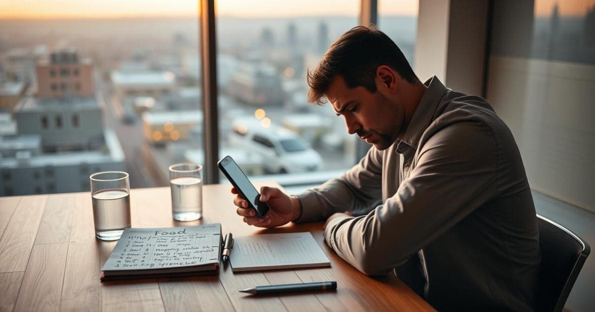 Người làm văn phòng đang đau đầu suy nghĩ về thực đơn bữa tối