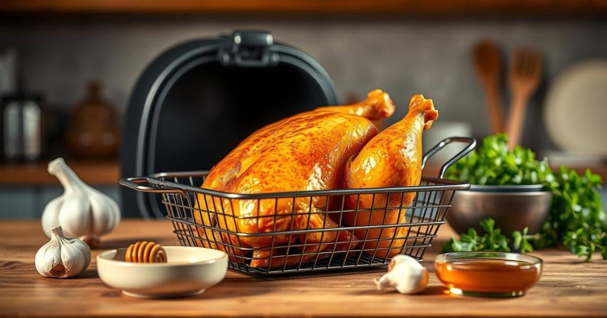 Món gà nướng mật ong hấp dẫn chế biến từ nồi chiên không dầu
