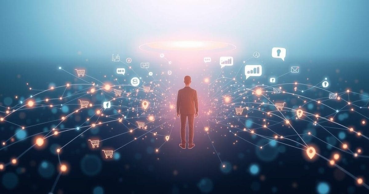 Hình ảnh minh họa cách dữ liệu lớn (Big Data) thu thập và phân tích sâu rộng thông tin từ nhiều nguồn về khách hàng, từ đó giúp doanh nghiệp xây dựng hồ sơ toàn diện và cá nhân hóa tối đa trải nghiệm, tăng cường sự hài lòng và lòng trung thành.