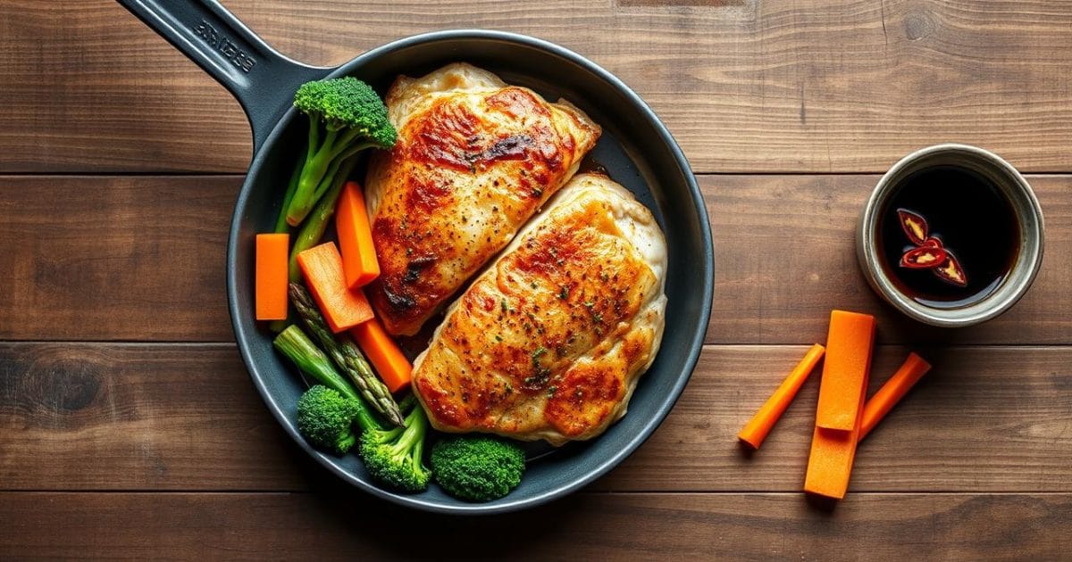 Ức gà áp chảo và rau củ tươi ngon cho thực đơn giảm cân tại nhà