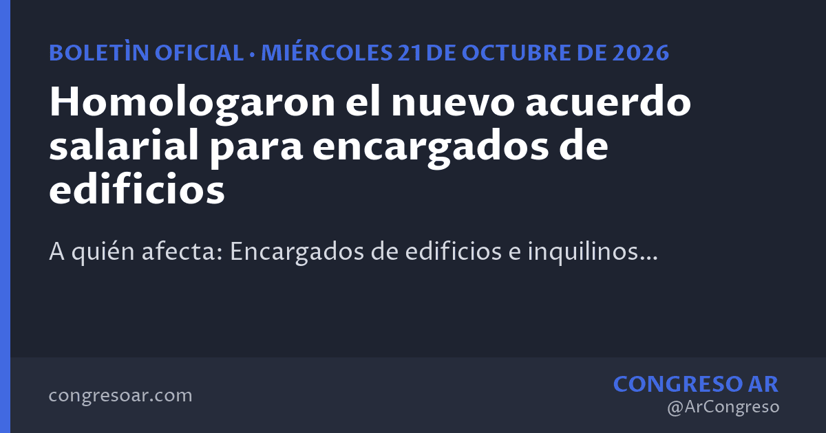 Homologaron el nuevo acuerdo salarial para encargados de edificios