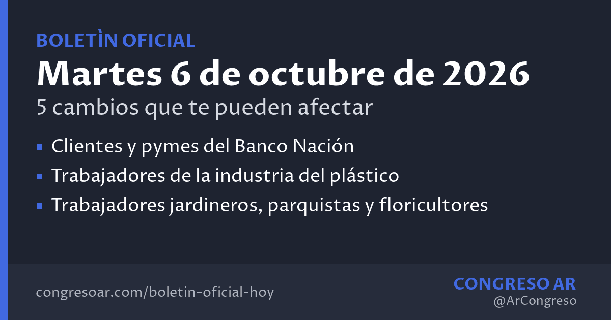 Boletín Oficial del martes 6 de octubre de 2026: 5 cambios