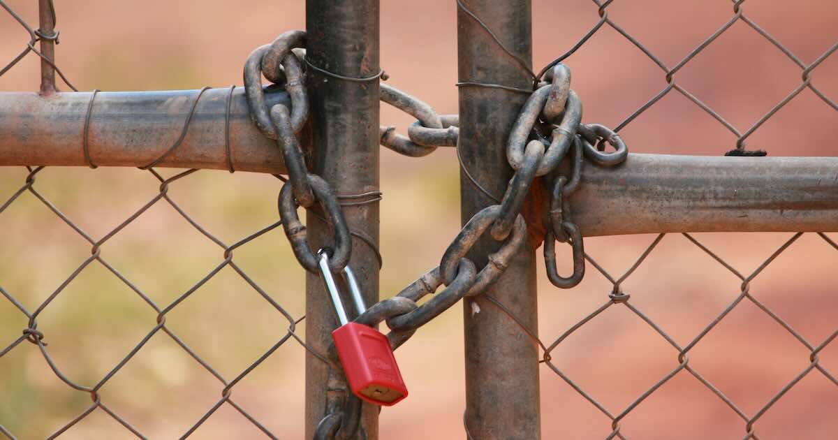 padlock on gate