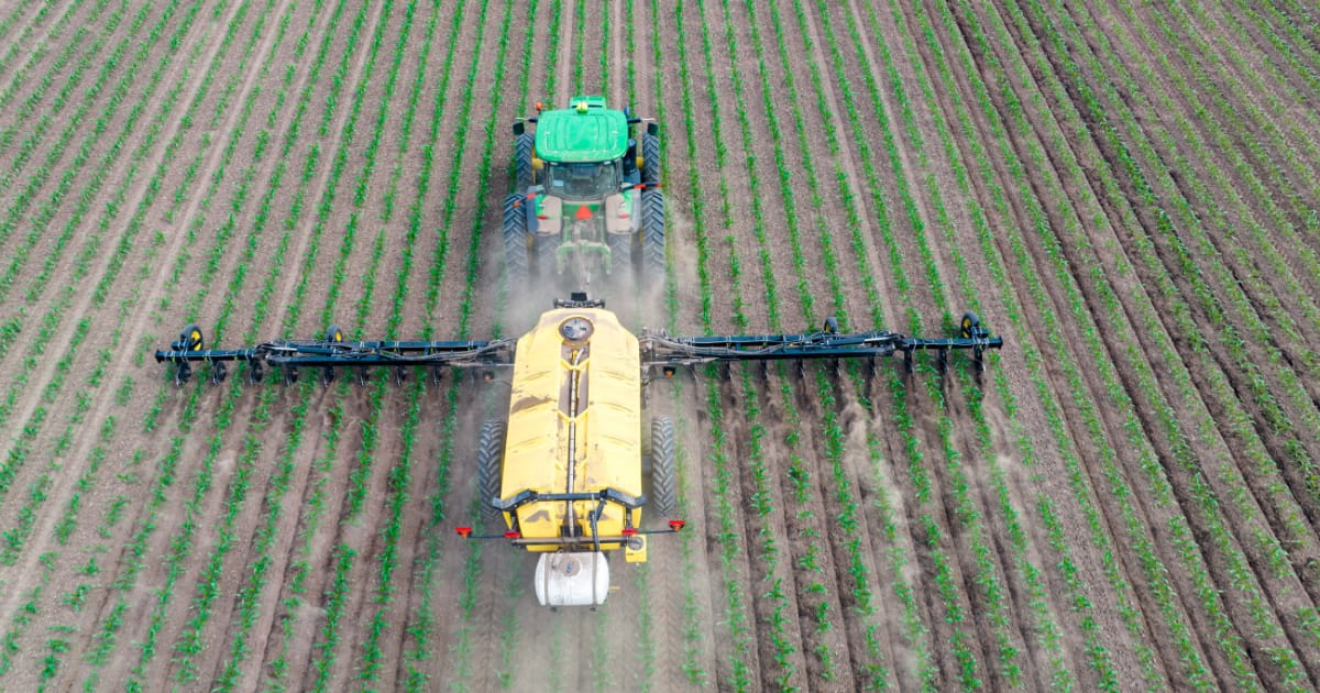 Tractor in field