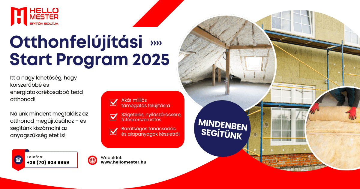 Otthonfelújítás építőanyaggal a HelloMester kecskeméti tüzépéről