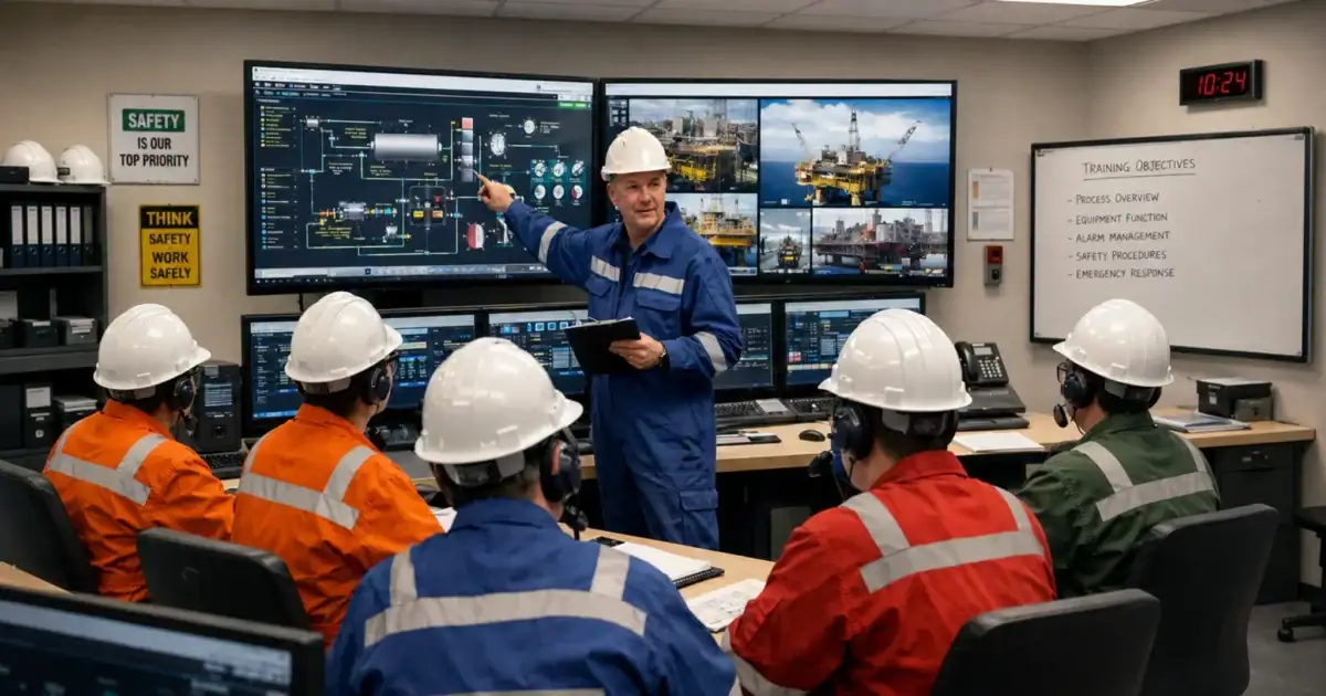 Control room operators in training