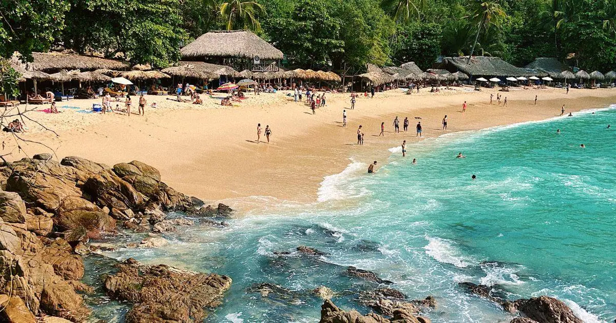 tropical beach called Playa Carrizalillo, located in Puerto Escondido Oaxaca Mexico