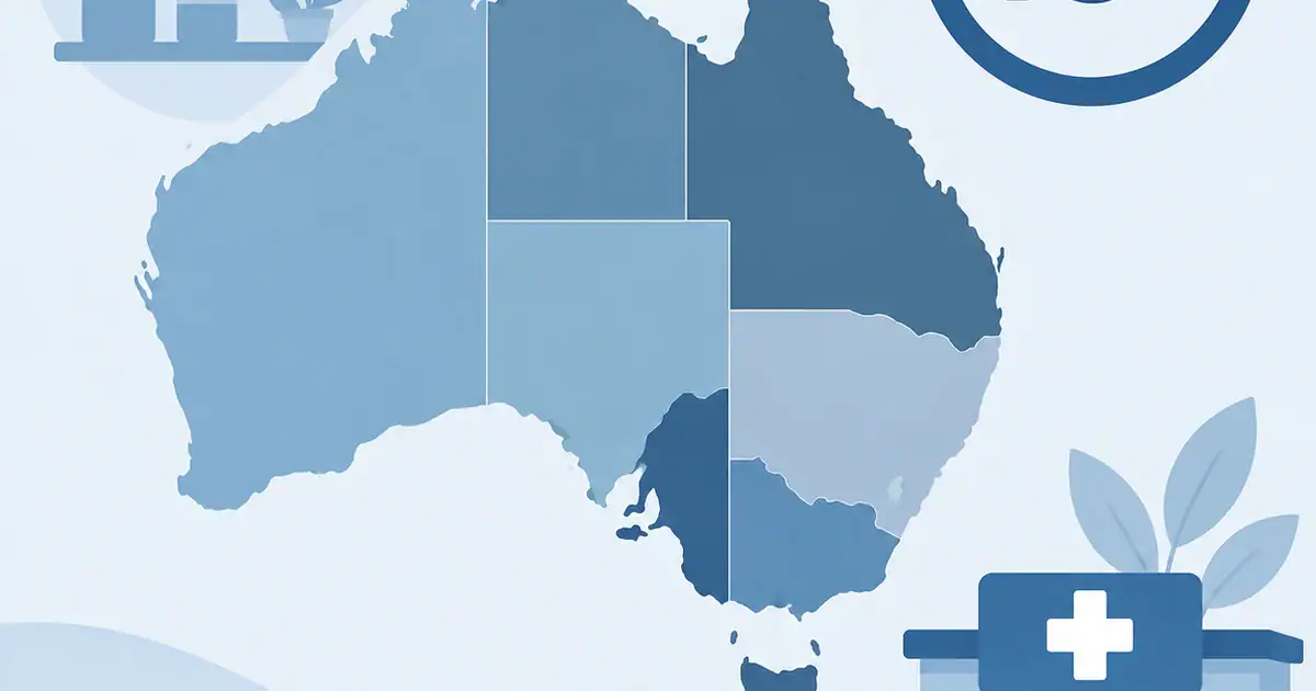 Illustrated map of Australia showing state-by-state differences with an 18+ age symbol