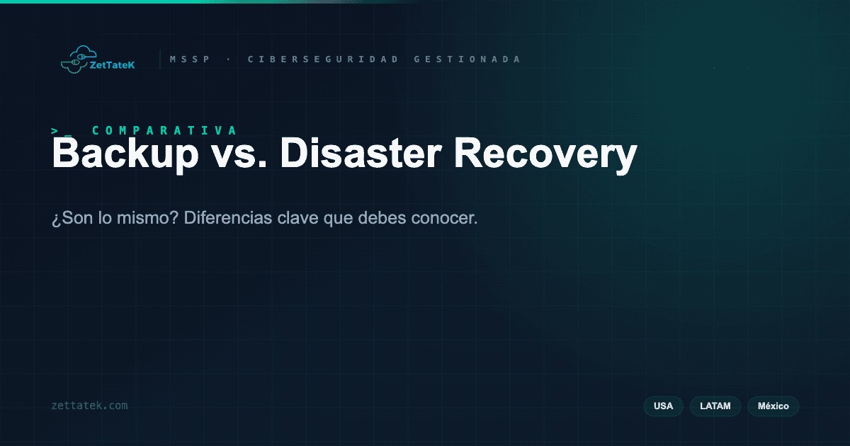 Backup vs. Disaster Recovery | ZetTateK