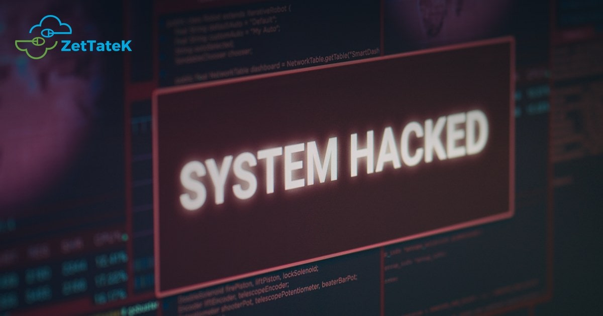 Pantalla de ordenador mostrando un aviso rojo de sistema comprometido