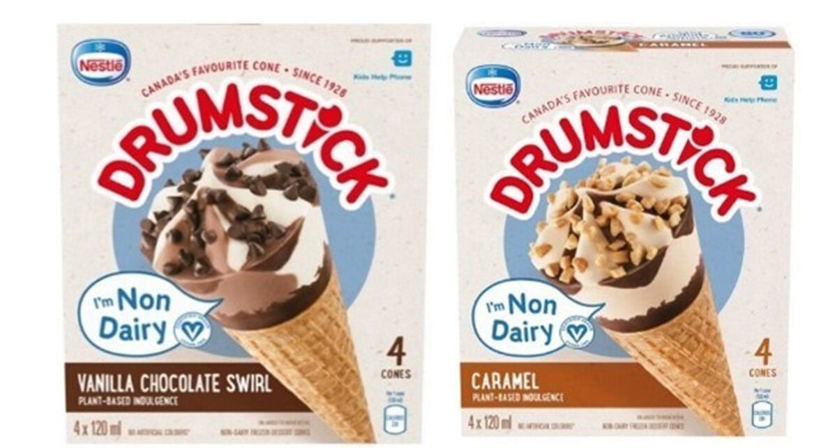 Nestlé Canada Recalls certain non-Dairy DRUMSTICK Frozen Dessert Cones due to possible presence of whey protein
