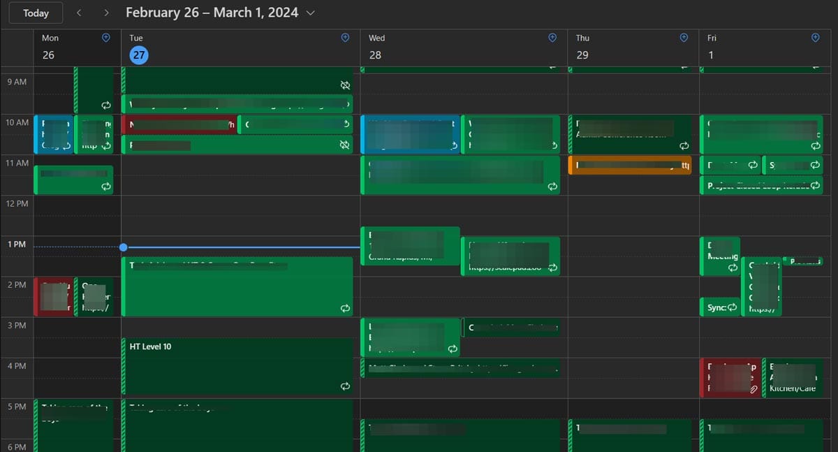 Stacked View Calendar Outlook