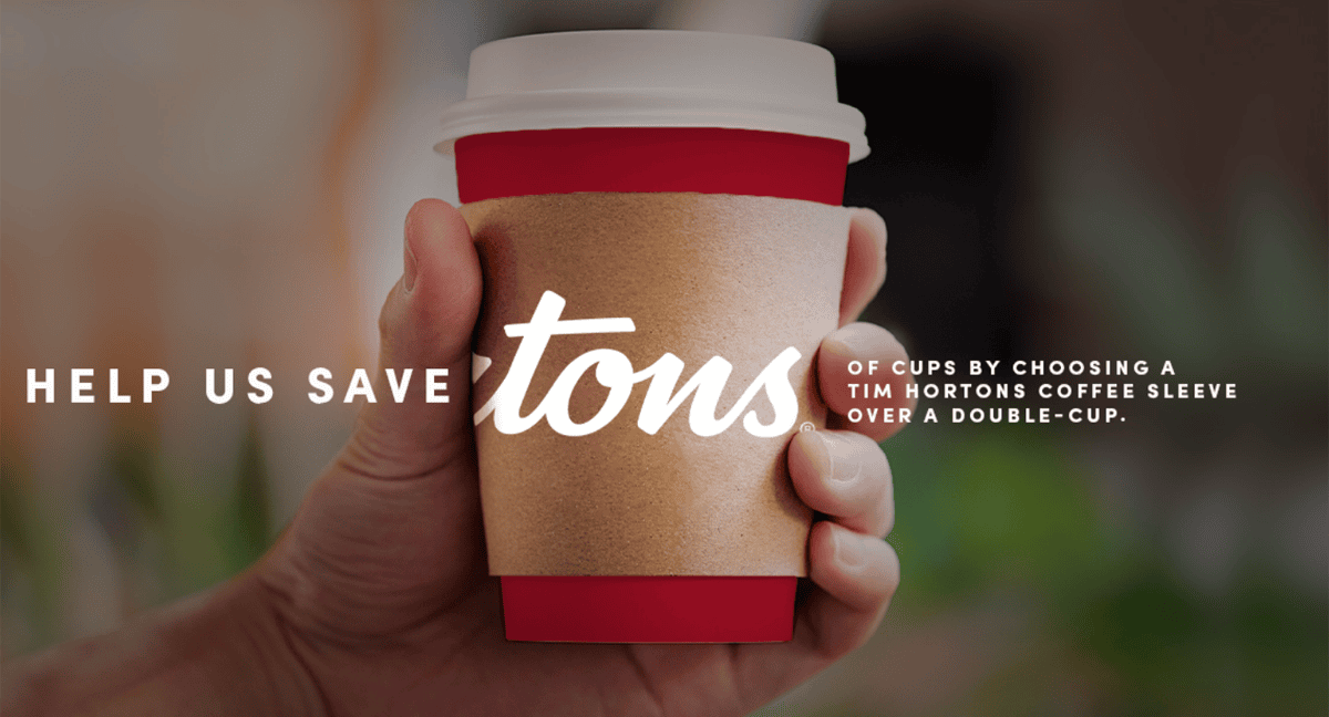 Tim Hortons® to eliminate “double-cupping” in favour of recyclable sleeves