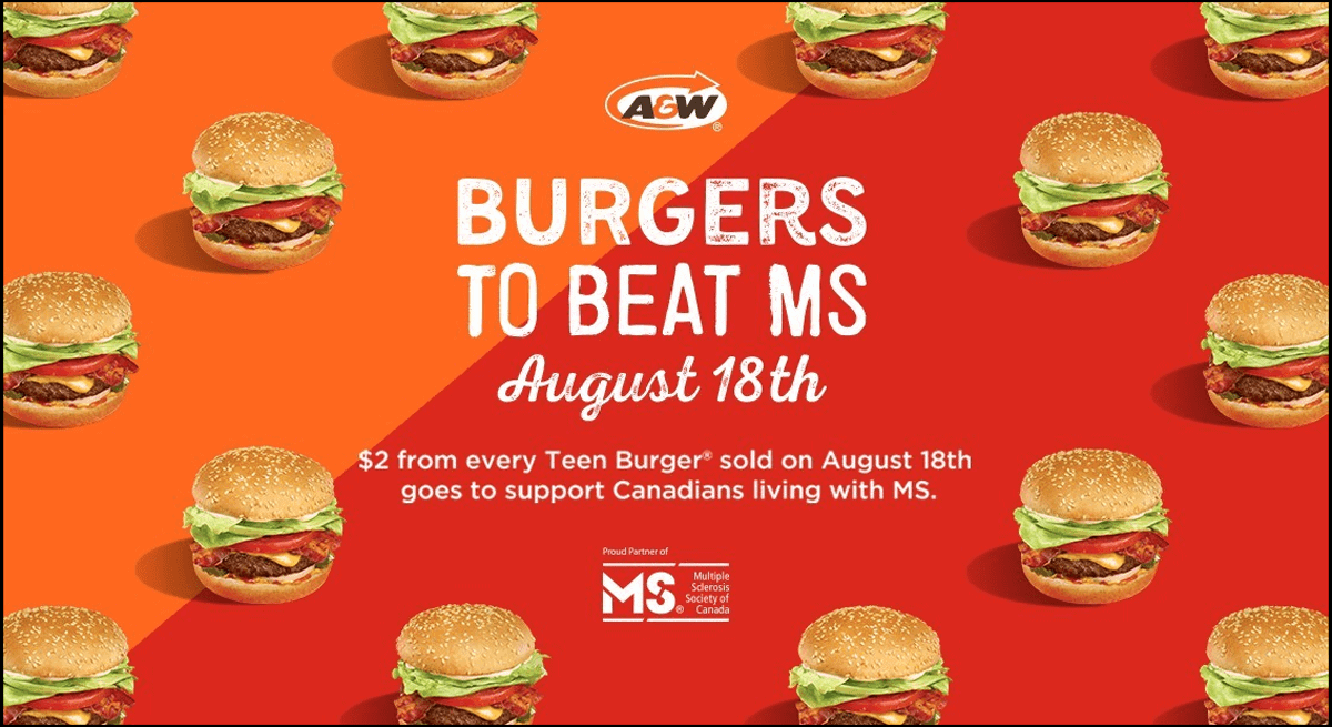 A&W Canada Burgers to Beat MS Day is this Thursday