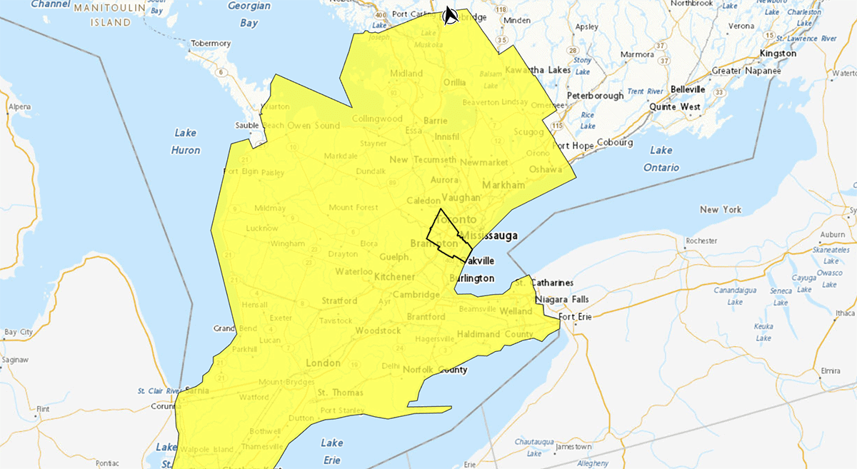 Severe Thunderstorm Watch issued for Southern Ontario – torrential rain, high winds