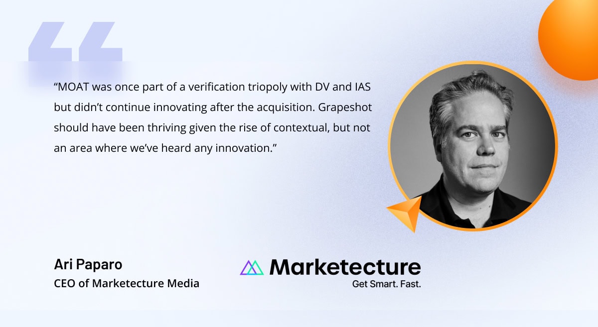 Ari Paparo, founder of Marketecture, believes that lack of innovation hindered the growth of Oracle's ad business Quote on the lack of innovation in Oracle's advertising products by Ari Paparo, founder of Marketecture