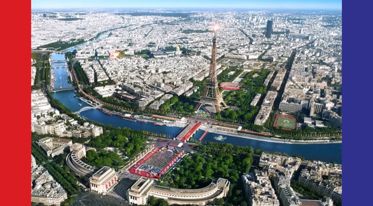 The Olympic baton is handed to France ahead of Paris 2024