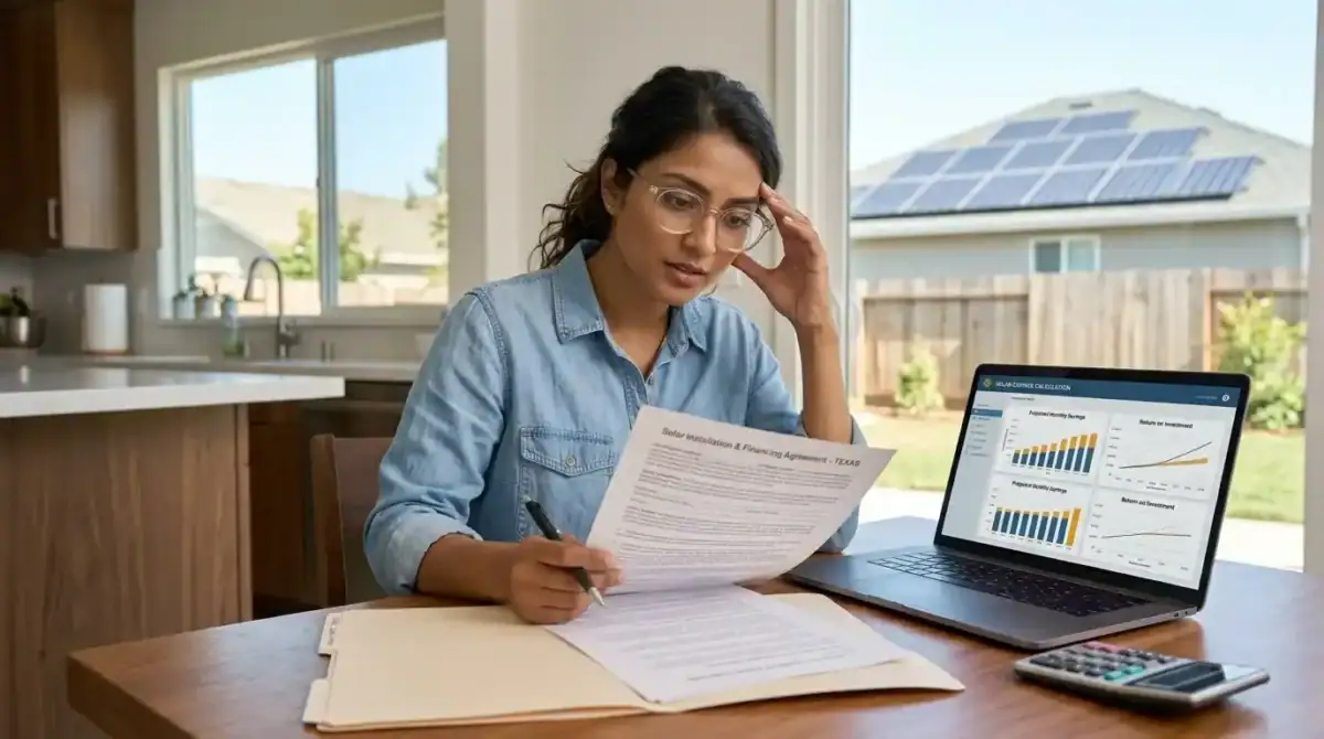 Cancel Solar Panel Contract Lawyer Texas discussing a solar contract dispute with a homeowner