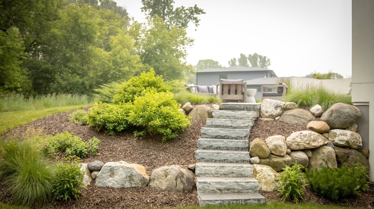 stone steps leading to home