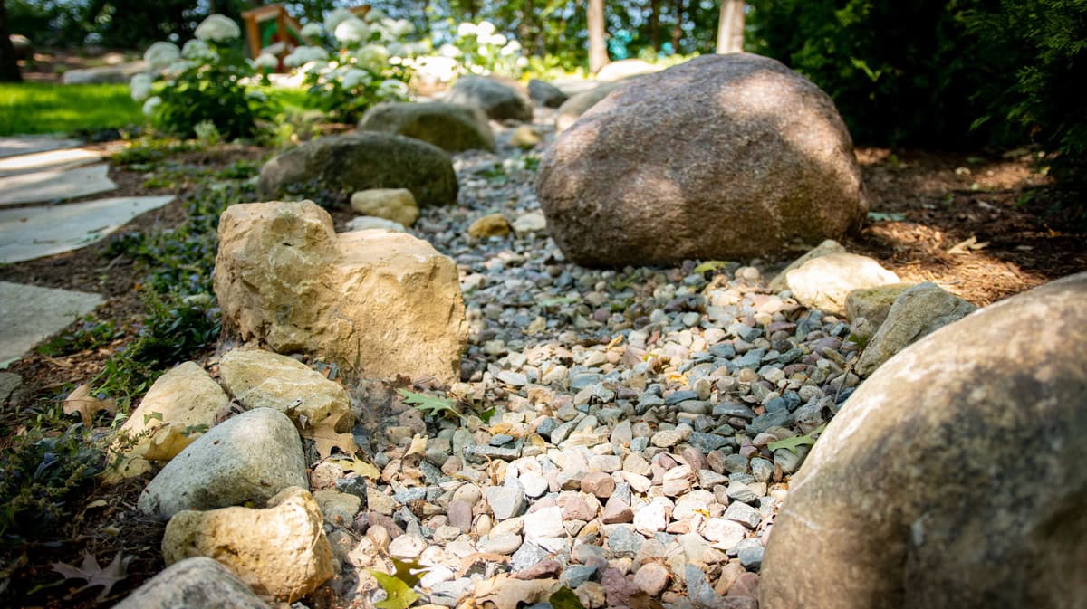 big stones and pebbles