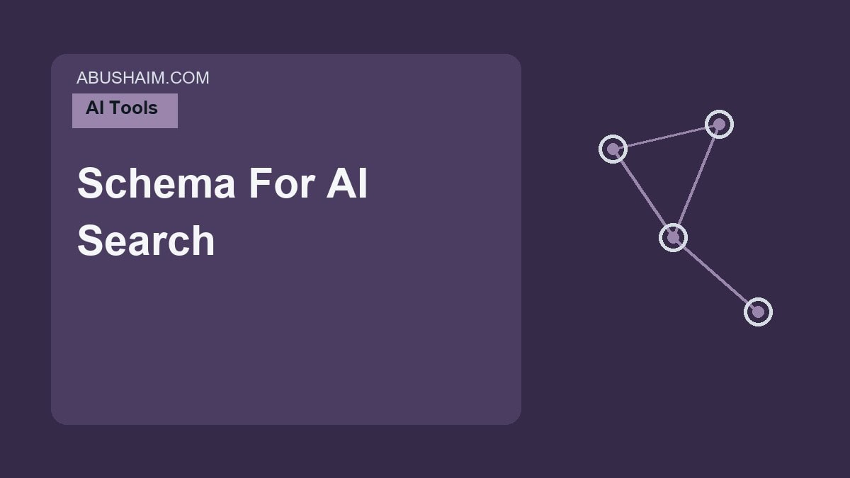 Schema For AI Search featured image with a simple enterprise AI network design