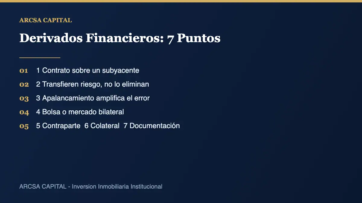 Los siete puntos esenciales de los derivados financieros