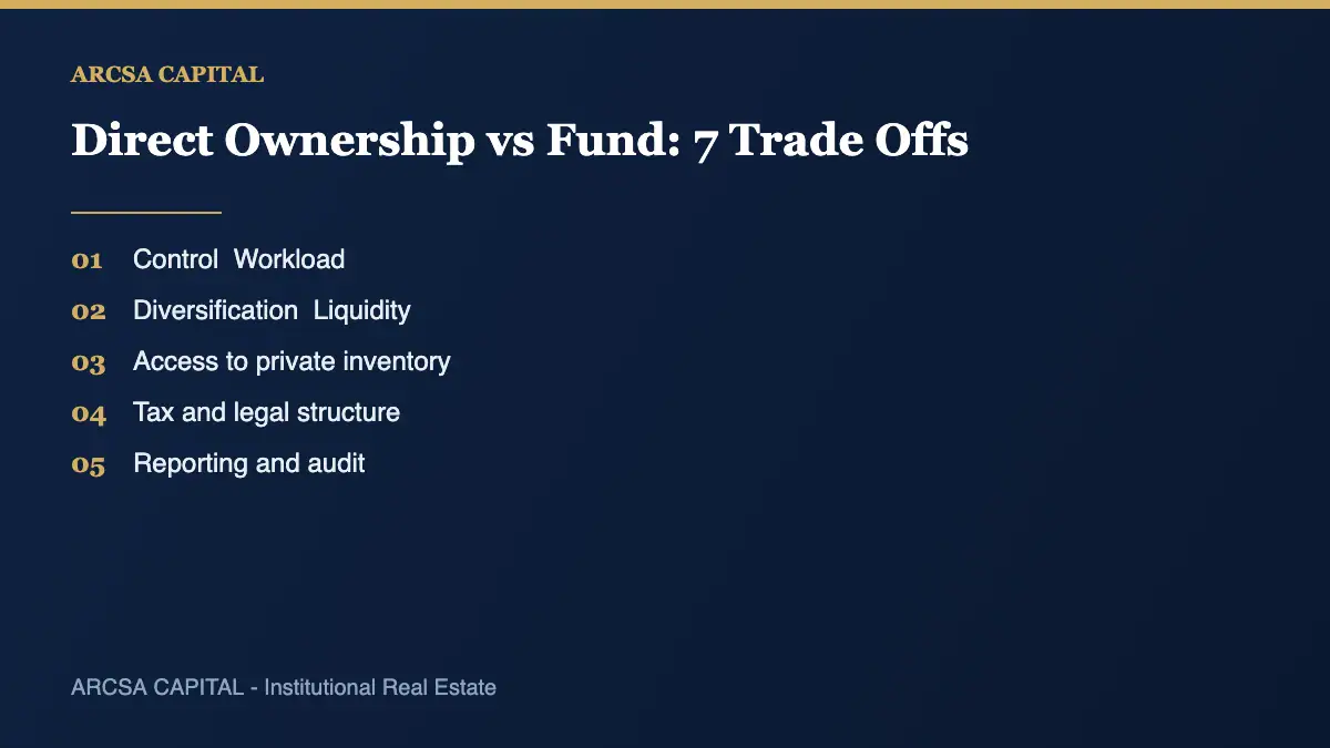 Seven trade offs between direct ownership and a private equity real estate fund