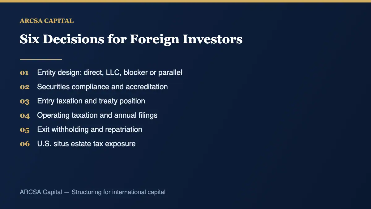 Foreign real estate investors: six legal decisions before acquisition