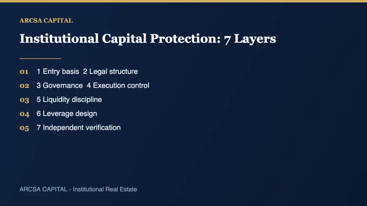 The seven layers of institutional capital protection in a private real estate fund