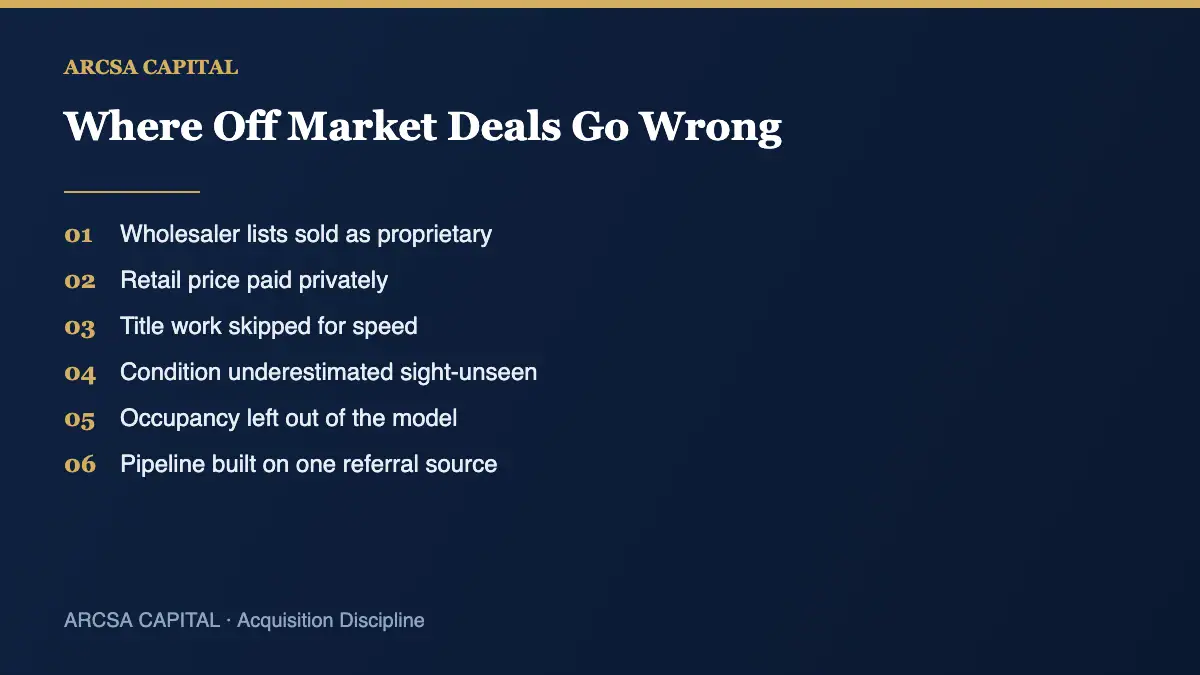 Common mistakes in off market residential acquisitions