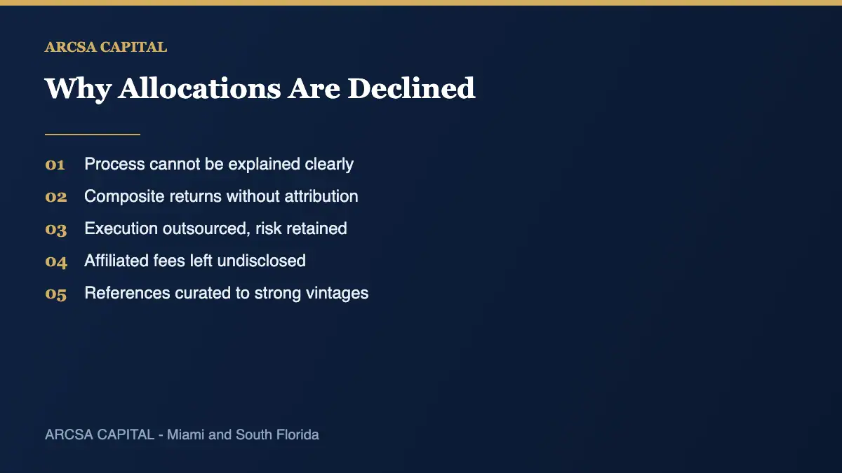 Reasons family offices decline real estate operators after diligence