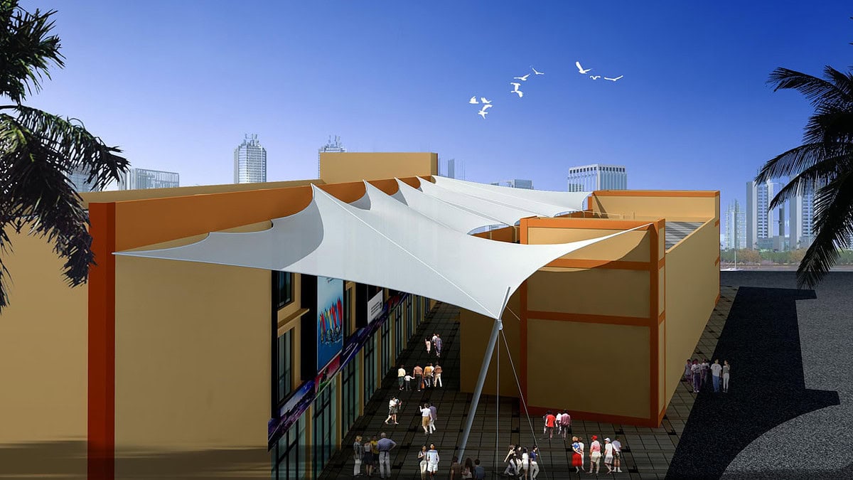 kanopi membrane, puncak, arsitektur modern