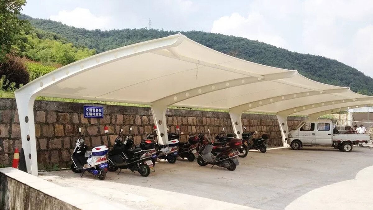 kanopi membrane, puncak, arsitektur modern