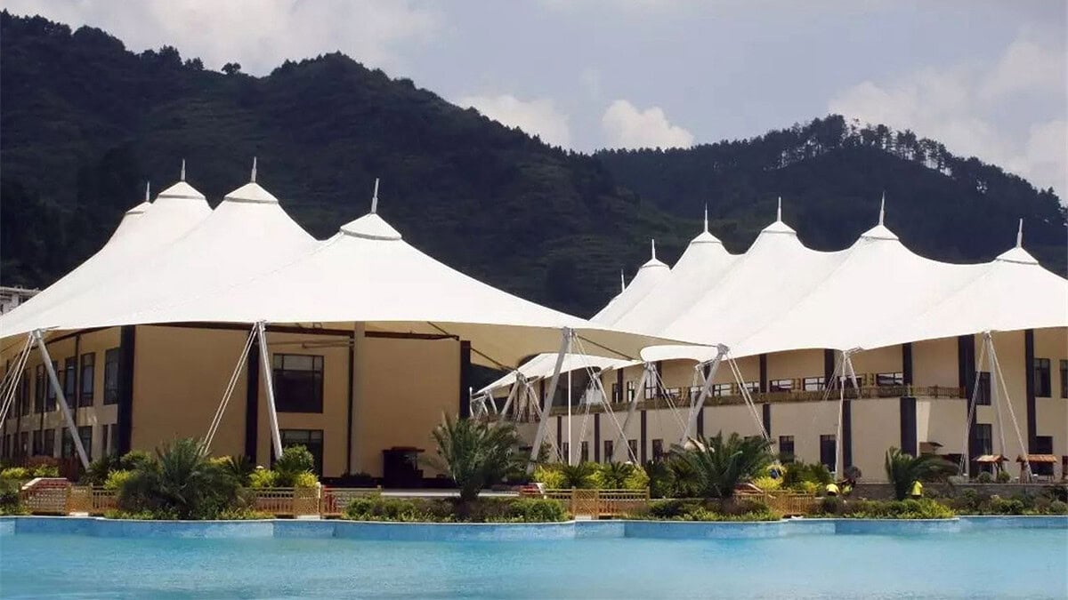 kanopi membrane, puncak, arsitektur modern