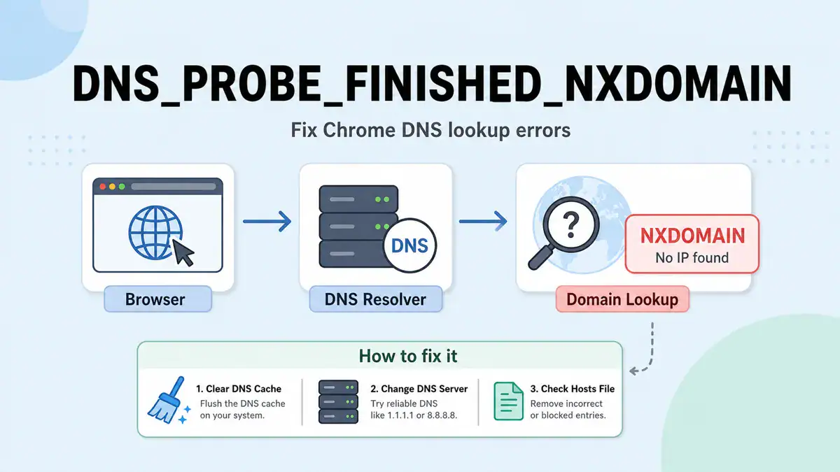 DNS_PROBE_FINISHED_NXDOMAIN: How to Fix It