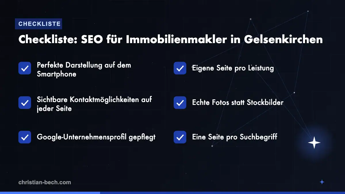 SEO für Immobilienmakler in Gelsenkirchen: Checkliste