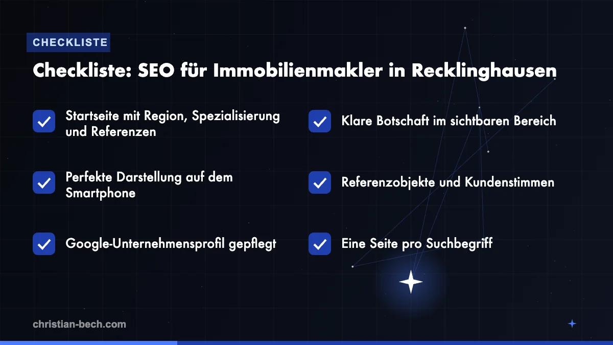 SEO für Immobilienmakler in Recklinghausen: Checkliste