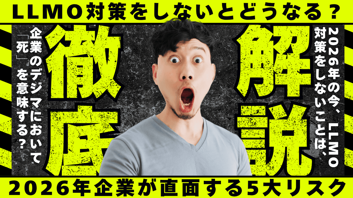 LLMO対策をしない企業がAI検索（AI Overviews/ChatGPT）市場で直面する視視認性低下とトラフィック激減のリスク概念図