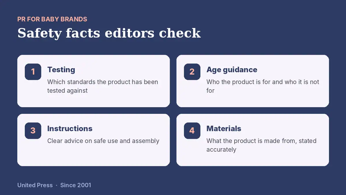 PR for Baby Brands UK 4 PR for baby brands: safety facts editors check before they recommend