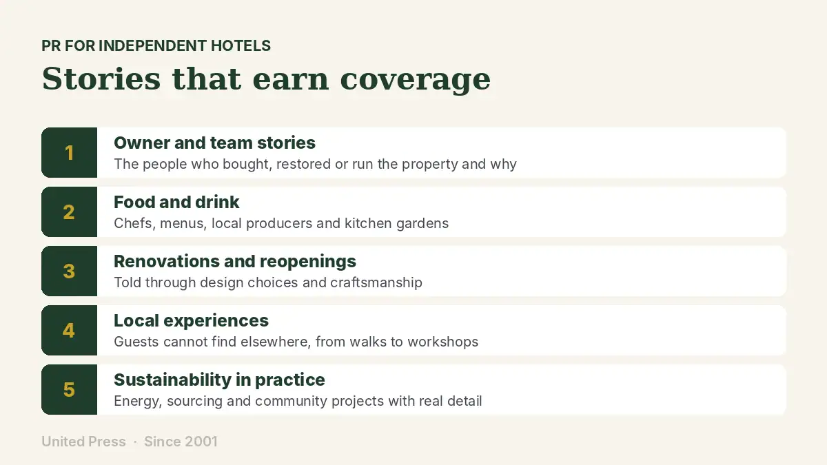 PR for independent hotels: stories that earn coverage